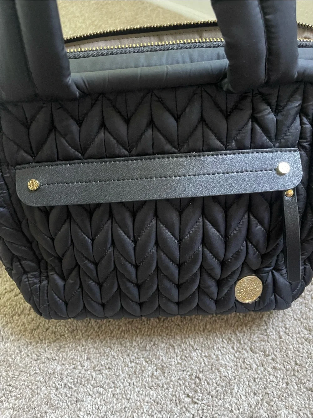 HappBrand Diaper Bag with Gold Hardware and Removable Strap